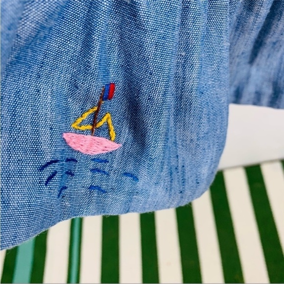 Vintage Handmade size Small Blue Embroidered Peasant MIDI Skirt - Picture 11 of 13